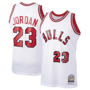 Michael Jordan Chicago Bulls 1984/85 Trendy Hardwood Classics Rookie Authentic Jersey White/Red Must - Have for Jerseys Lovers