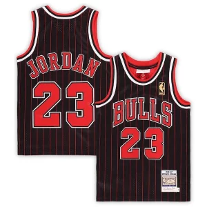 Michael Jordan Chicago Bulls Preschool 1996/97 Hardwood Classics Eye - catching Authentic Jersey Black/Red/White Ideal for Collectors