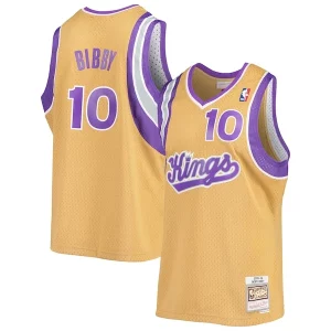 Mike Bibby Sacramento Eye - catching Kings 2005/06 Hardwood Classics Swingman Jersey Gold Must - Have for Jerseys Lovers
