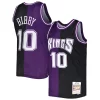 Mike Eye - catching Bibby Sacramento Kings Hardwood Classics 2001/02 Split Swingman Jersey Purple/Black Perfect for Game Day