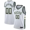 Milwaukee Bucks Nike 2020/21 Swingman Custom Jersey Elegant Association Edition White Great for Fans