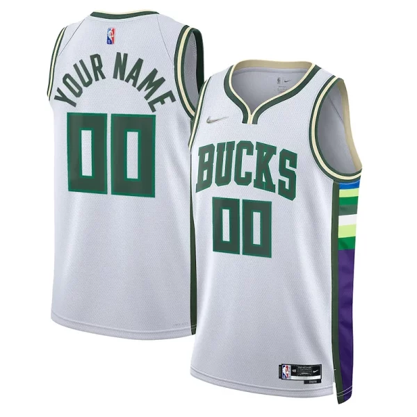 Milwaukee Bucks Nike 2021/22 Swingman Custom Jersey City Stylish Edition White Great for Fans