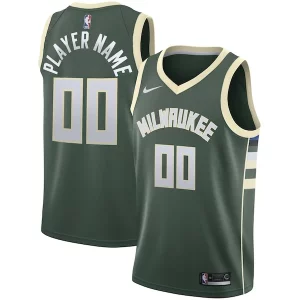 Milwaukee Bucks Nike Swingman Custom Jersey Gorgeous Green Icon Edition Must - Have for Jerseys Lovers