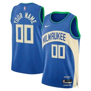Milwaukee Bucks Nike Unisex 2023/24 Custom Swingman Jersey Royal City Edition Elegant Great for Fans