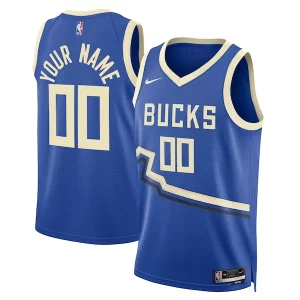 Milwaukee Bucks Nike Unisex 2024/25 Custom Swingman Jersey City Chic Edition Royal Perfect for Game Day
