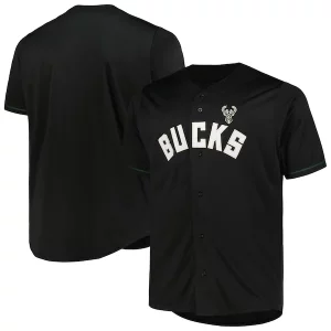 Milwaukee Bucks Profile Chic Big & Tall Pop Jersey Black Perfect for Game Day