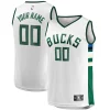 Milwaukee Bucks Youth Fast Break Replica Gorgeous Custom Jersey Association Edition White for Basketball Enthusiasts