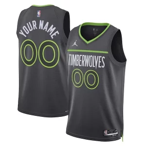 Minnesota Timberwolves Jordan Brand Unisex 2022/23 Swingman Custom Jersey Statement Edition Gorgeous Black Must - Have for Jerseys Lovers