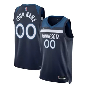Minnesota Timberwolves Nike 2021/22 Diamond Premium Swingman Custom Jersey Icon Edition Navy Ideal for Collectors