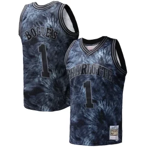 Muggsy Bogues Charlotte Hornets Hardwood Unique Classics 1992/93 Tie Dye Swingman Jersey Black for Basketball Enthusiasts
