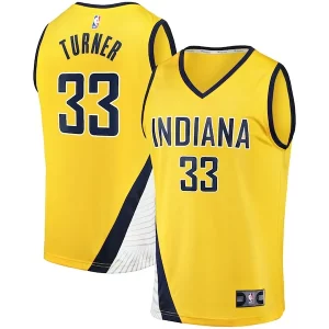 Myles Turner Indiana Pacers Fast Break Replica Fabulous Jersey Statement Edition Gold for Basketball Enthusiasts