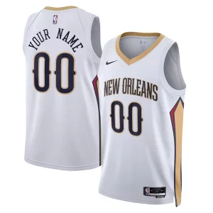 New Eye - catching Orleans Pelicans Nike Unisex Swingman Custom Jersey White Association Edition Must - Have for Jerseys Lovers