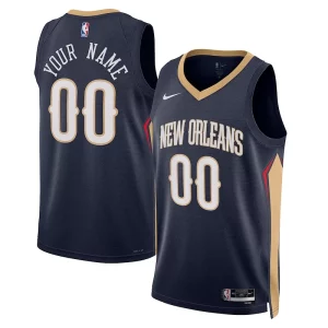 New Orleans Pelicans Eye - catching Nike Unisex 2022/23 Swingman Custom Jersey Navy Icon Edition Perfect for Game Day