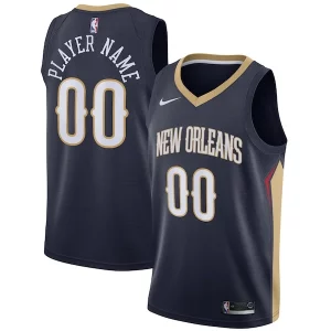 New Orleans Pelicans Nike Swingman Custom Jersey Navy Fabulous Icon Edition Ideal for Collectors