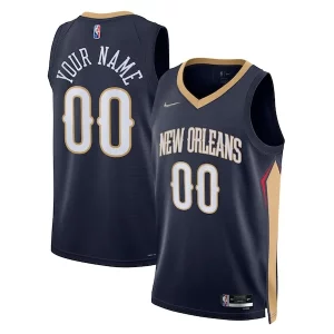 New Orleans Pelicans Premium Nike 2021/22 Diamond Swingman Custom Jersey Icon Edition Navy Must - Have for Jerseys Lovers
