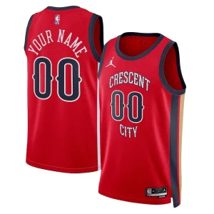 New Orleans Pelicans Jordan Brand Fabulous Unisex Swingman Custom Jersey Red Statement Edition Ideal for Collectors