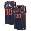 New York Knicks Custom Fast Break Jersey Premium Navy Statement Edition Must - Have for Jerseys Lovers