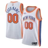 New York Knicks Unique Nike Unisex 2024/25 Custom Swingman Jersey City Edition White Great for Fans