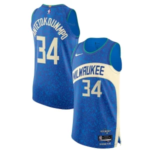Nike Giannis Antetokounmpo Milwaukee Unique Bucks Authentic Jersey City Edition Blue Must - Have for Jerseys Lovers