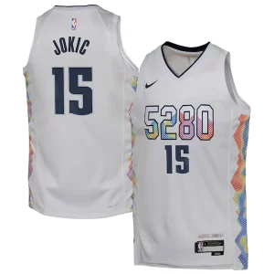 Nikola Jokic Denver Nuggets Nike Youth 2024/25 Swingman Player Jersey City Edition Eye - catching White Great for Fans