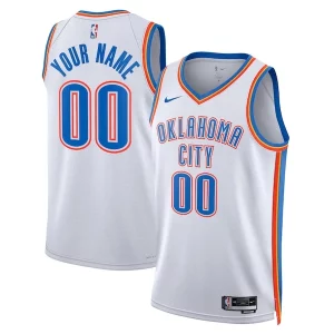 Oklahoma City Thunder Nike Unisex Elegant Swingman Custom Jersey White Association Edition Ideal for Collectors