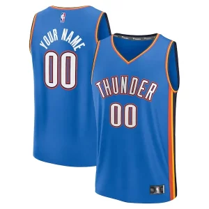 Oklahoma City Thunder Fast Break Custom Replica Jersey Icon Fabulous Edition Blue for Basketball Enthusiasts