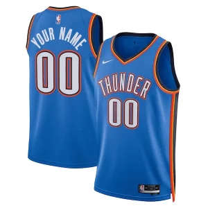 Oklahoma Unique City Thunder Nike Unisex Swingman Custom Jersey Blue Icon Edition for Basketball Enthusiasts