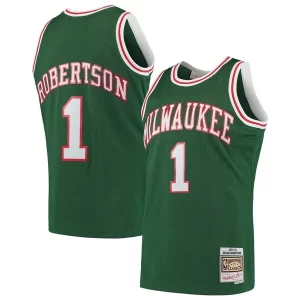 Oscar Robertson Gorgeous Milwaukee Bucks 1971/72 Hardwood Classics Swingman Jersey Green for Basketball Enthusiasts