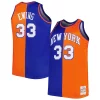 Patrick Ewing New Fabulous York Knicks Big & Tall Hardwood Classics 1991/92 Split Swingman Jersey Blue/Orange Great for Fans