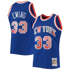 Patrick Ewing New York Knicks 1991/92 Hardwood Classics NBA 75th Anniversary Diamond Swingman Jersey Trendy Blue Must - Have for Jerseys Lovers