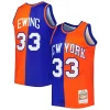 Patrick Ewing New York Premium Knicks Hardwood Classics 1991/92 Split Swingman Jersey Blue/Orange Must - Have for Jerseys Lovers