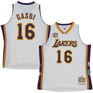 Pau Gasol Los Angeles Lakers Unisex Hall of Fame Class of 2023 Eye - catching Throwback Swingman Jersey White Great for Fans