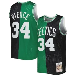Paul Pierce Boston Celtics Hardwood Classics Eye - catching 2007/08 Split Swingman Jersey Black/Kelly Green Must - Have for Jerseys Lovers