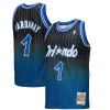Penny Hardaway Fabulous Orlando Magic 1994/95 Hardwood Classics Fadeaway Swingman Player Jersey Royal/Black Great for Fans