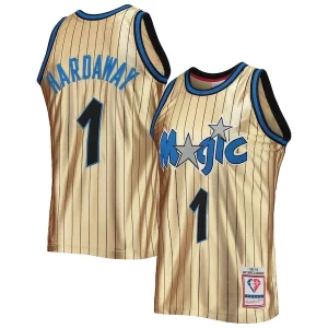 Penny Hardaway Orlando Magic 75th Anniversary 1993/94 Hardwood Classics Swingman Jersey Gold Trendy Great for Fans