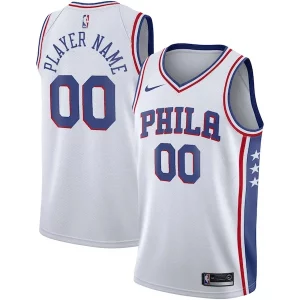Philadelphia 76ers Nike 2020/21 Swingman Custom Jersey Association Stylish Edition White Ideal for Collectors