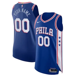 Philadelphia 76ers Nike Custom Gorgeous Authentic Jersey Icon Edition Royal for Basketball Enthusiasts