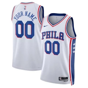 Philadelphia 76ers Nike Unisex 2022/23 Swingman Custom Jersey White Chic Association Edition Must - Have for Jerseys Lovers