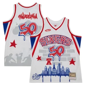 Philadelphia 76ers x Tats Cru Hardwood Classics Gorgeous Fashion Jersey White for Basketball Enthusiasts