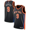 RJ Barrett New York Knicks Nike Unisex 2022/23 Swingman Jersey City Edition Black Elegant Must - Have for Jerseys Lovers