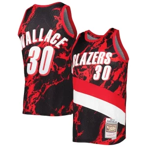 Rasheed Wallace Portland Trail Blazers 1999/00 Hardwood Classics Marble Swingman Jersey Fabulous Black for Basketball Enthusiasts