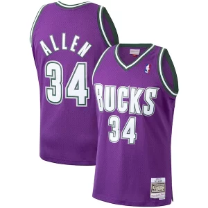Ray Allen Milwaukee Bucks 2000/01 Hardwood Classics Swingman Jersey Eye - catching Purple Must - Have for Jerseys Lovers