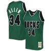 Ray Allen Milwaukee Bucks 2000/01 Trendy Hardwood Classics Off Court Swingman Jersey Hunter Green for Basketball Enthusiasts