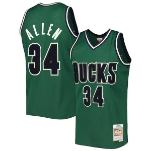 Ray Allen Milwaukee Bucks 2000/01 Trendy Hardwood Classics Off Court Swingman Jersey Hunter Green for Basketball Enthusiasts