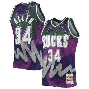 Ray Allen Milwaukee Bucks Hardwood Classics Stylish 2000/01 Hyper Hoops Swingman Jersey Purple Perfect for Game Day