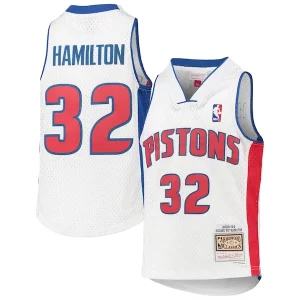 Richard Hamilton Detroit Pistons Youth 2003/04 Elegant Hardwood Classics Swingman Jersey White for Basketball Enthusiasts