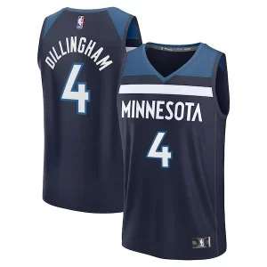 Rob Dillingham Minnesota Timberwolves Youth 2024 NBA Draft Fast Break Player Fabulous Jersey Icon Edition Navy Great for Fans