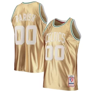 Robert Parish Boston Celtics 75th Anniversary 1985/86 Hardwood Classics Swingman Jersey Gold Fabulous Must - Have for Jerseys Lovers