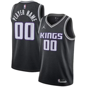 Sacramento Kings Jordan Brand Swingman Custom Eye - catching Jersey Statement Edition Black for Basketball Enthusiasts
