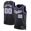 Sacramento Kings Nike 2021/22 Swingman Custom Jersey City Elegant Edition Black Great for Fans